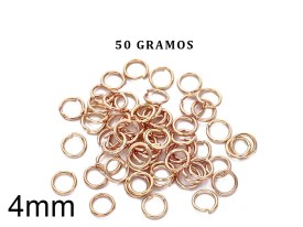 Argollas de Metal Color Gold Rose 4mm